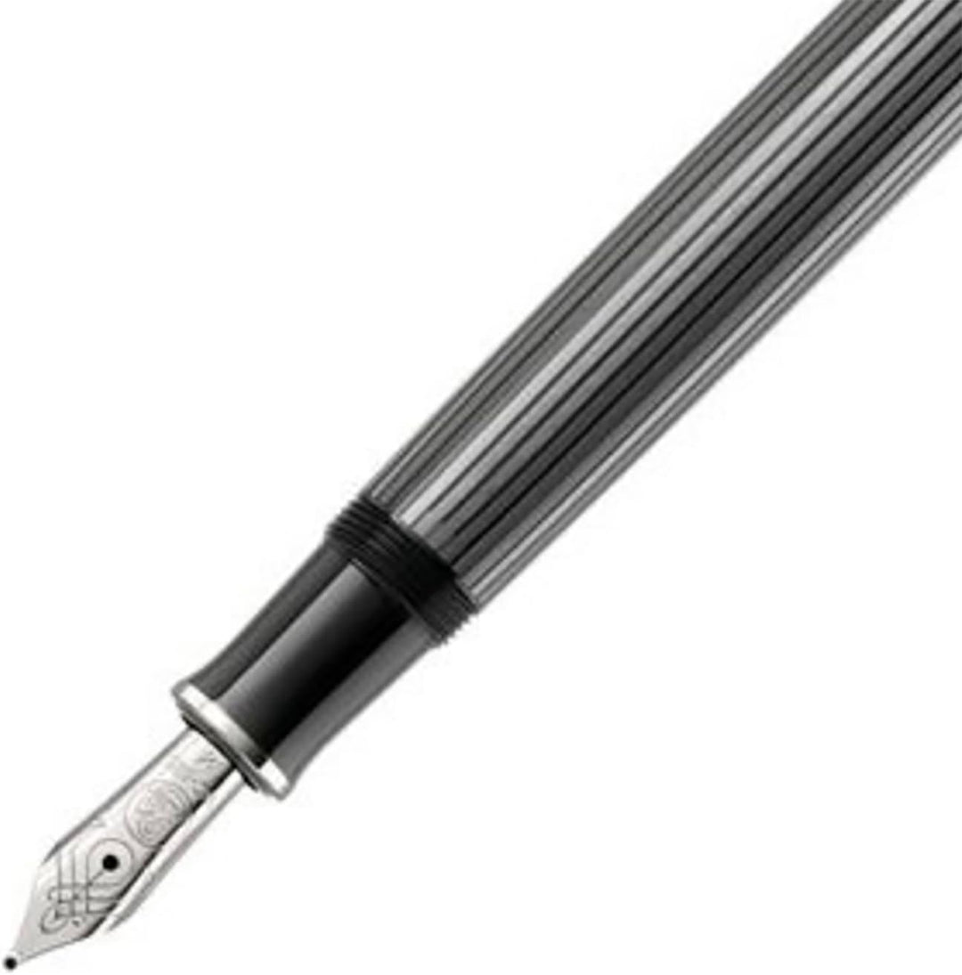 Pelikan Füllhalter Souverän 605 Stresemann, Schwarz-Anthrazit, Feder F (fein), hochwertiger Kolbenfü