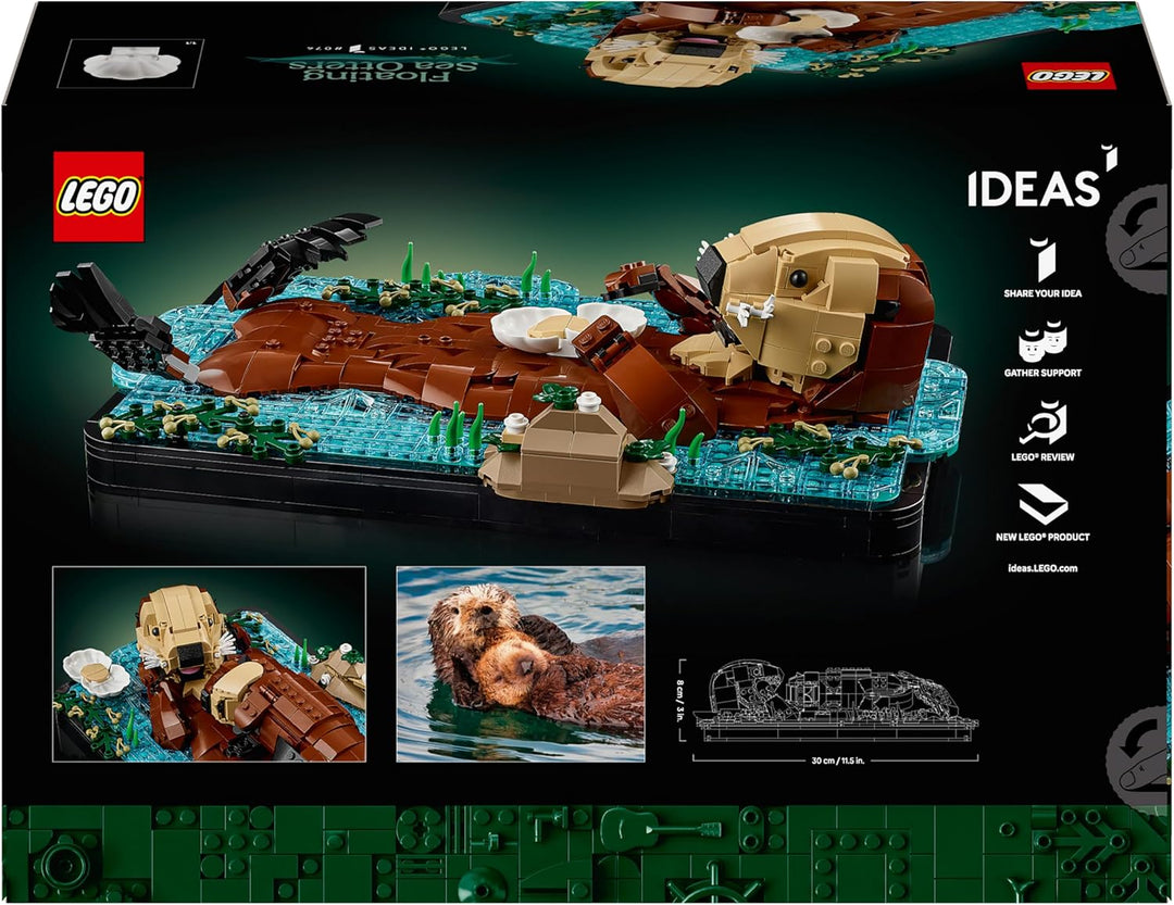 LEGO Ideas Schwimmende Otter - Modellbau für Erwachsene - 3D Puzzle mit Seeotter Figuren (Mutter & J