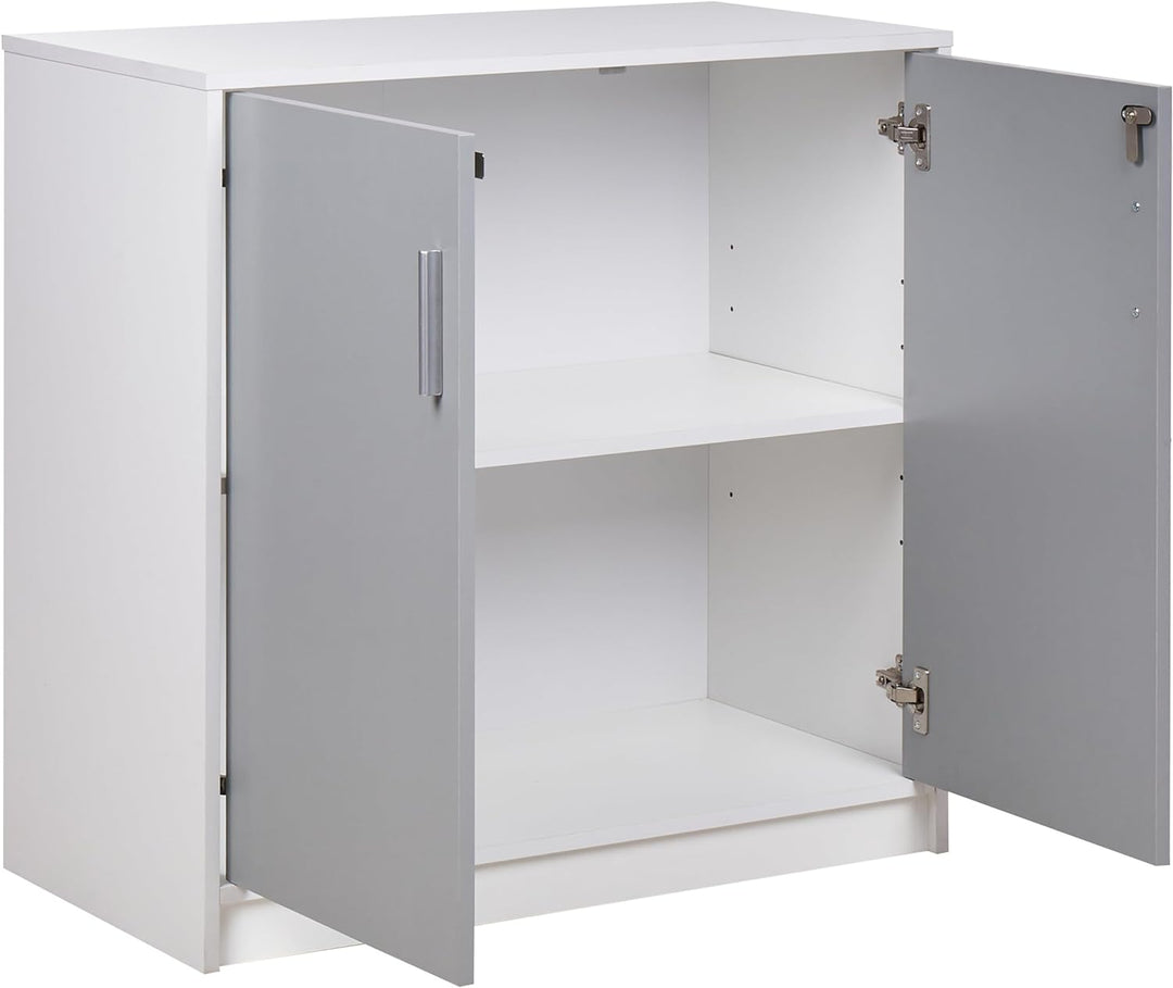 Büroschrank grau / weiss 80 x 80 x 40 cm abschliessbar für Wohnzimmer Büro Zehna