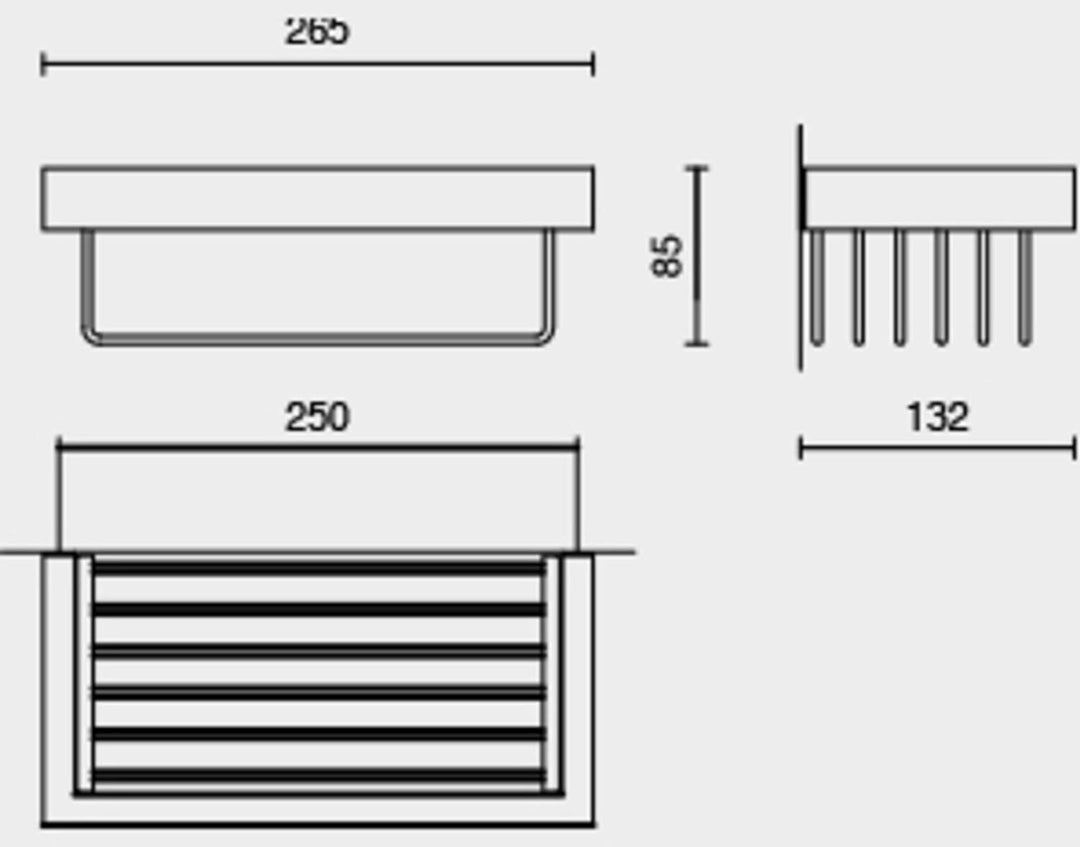 ZACK 40371 "LINEA" Duschkorb, Edelstahl matt,2.76 by 10.43 by 5.12"