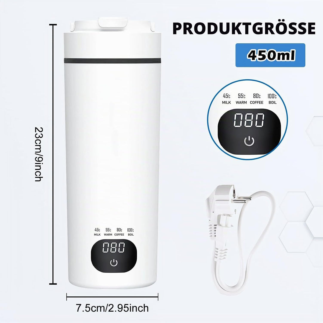 Reisewasserkocher Klein 450ml, Reise Wasserkocher Klein mit 4 Temperaturstufen, Mini Wasserkocher Tr