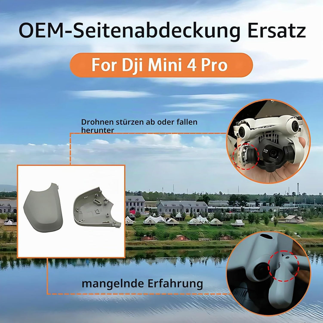 Mini 4 Pro Seitenabdeckung Ersatz-Gimbal Linke rechte Seitenkappen Schutzabdeckung Rumpf Ersatzteile