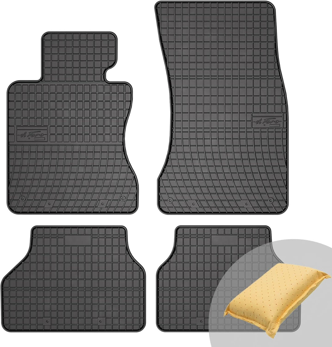 FROGUM EL Toro Gummimatten Ganzjähriges-Set von Autofussmatte Auto Fussmatten für BMW 5er E60 2003-2