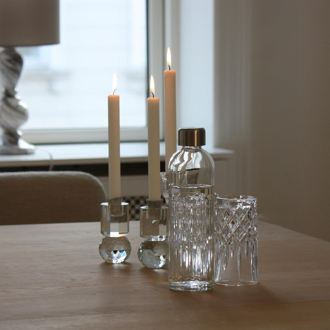 bubliq Glasflasche 1l – spülmaschinenfest, kompatibel mit bubliq Glass Carbonator, mit Edelstahldeck