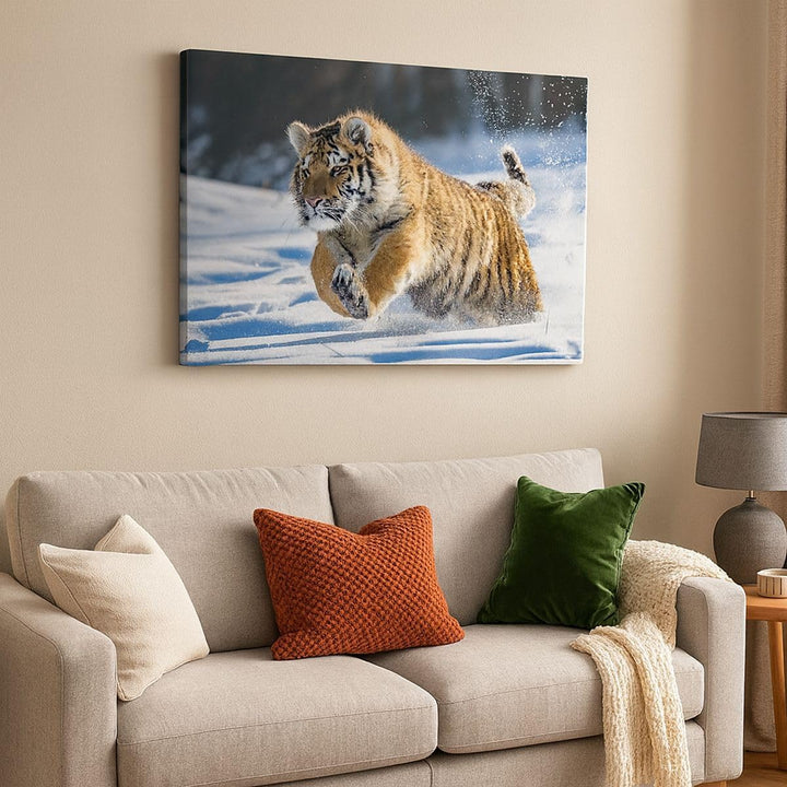 ARTTOR Bilder auf Leinwand 100x70cm Leinwandbild mit Rahmen tiger tier Gross Wanddeko Bild Schlafzim