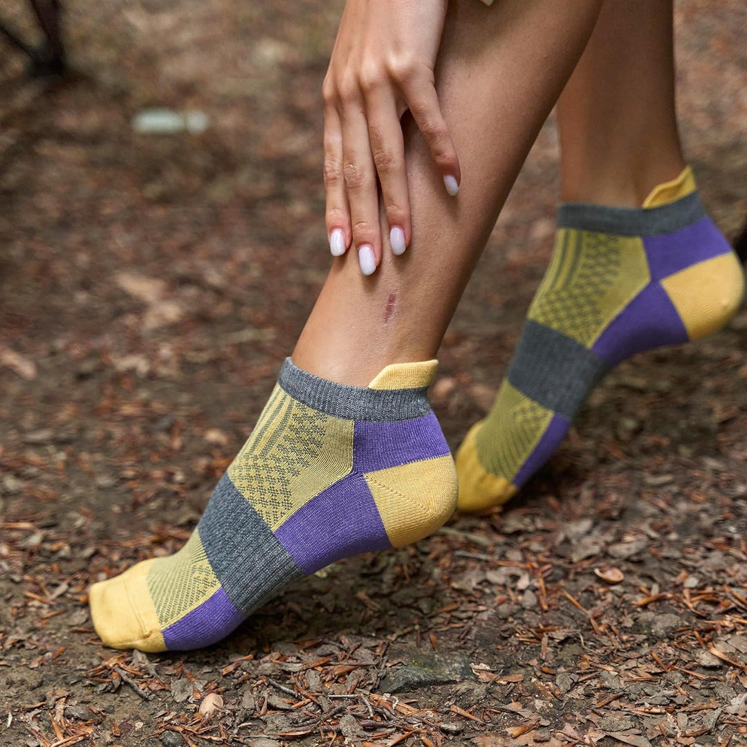 GoWith 6 Paar Sneaker Socken für Damen und Herren, Bambus (Viskose) Bunte Socken, Ohne Naht Sportsoc