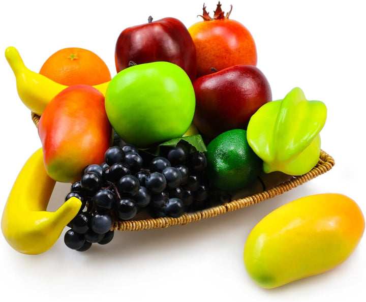 12 Stück künstliche Früchte, künstliche Obstdekoration, realistische Kunstobst, Lebensmittelauslage,