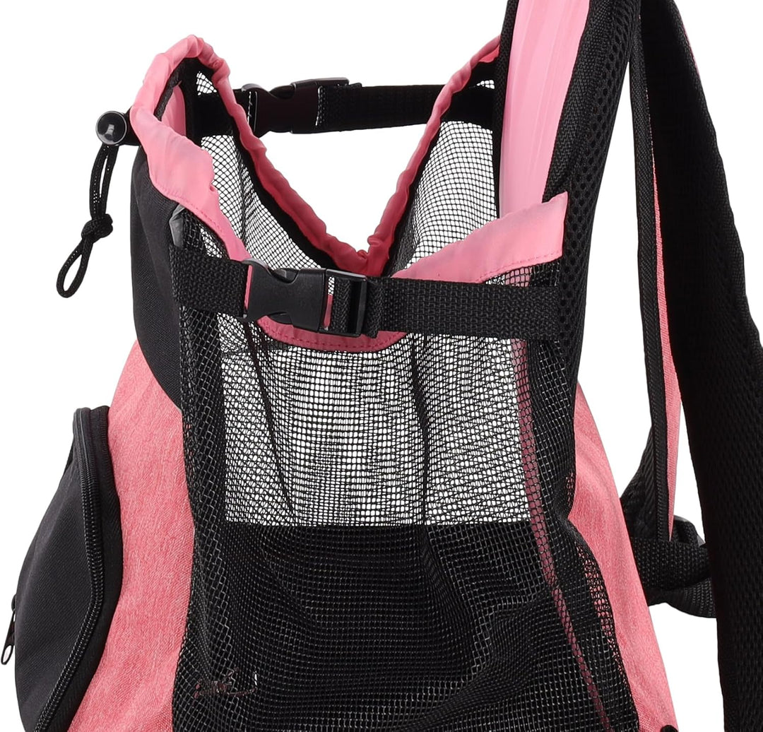 Hundetasche - Bauchtrage Xanty Rosa – 29x23x38cm – Polyester – Öffnung mit Kordel – Rückenverstärkun