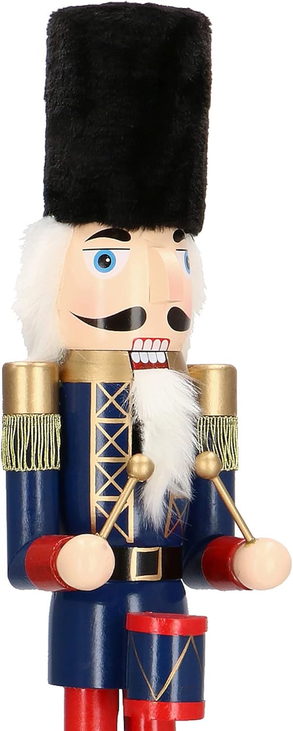 SPRINGOS Nussknacker Figur mit Trommler Kosakenmütze Dekofigur aus Holz 14 x 61 cm 61 cm Soldat M.tr
