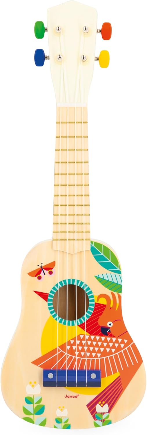 Janod - Gioia Ukulele aus Holz - Musikinstrument für Kinder - Rollenspiel und Musikalische Früherzie