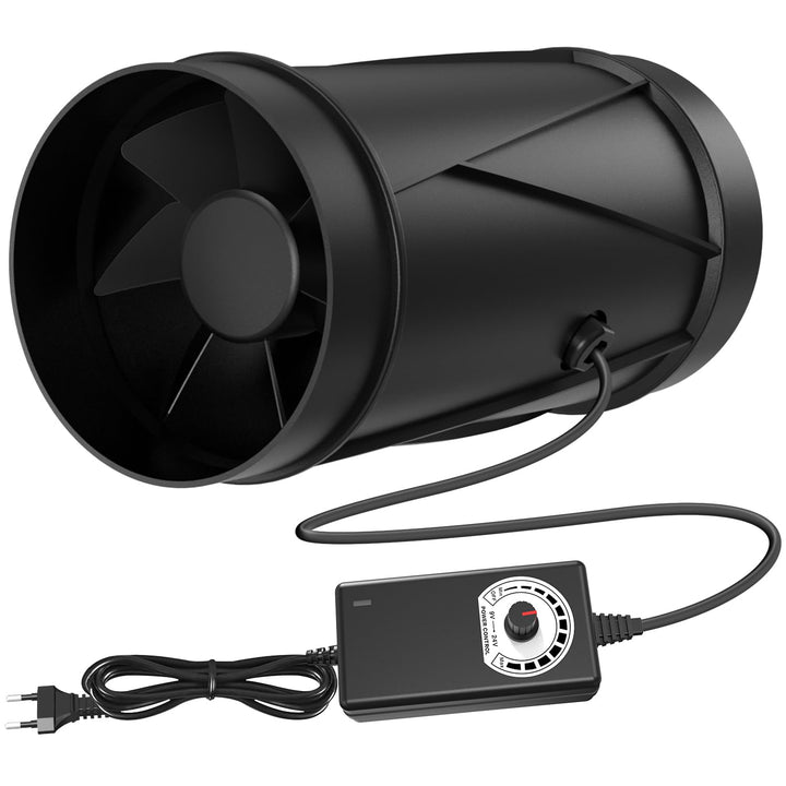 Aygrochy 100mm Rohrventilator Regelbar, EC-Motor Rohrlüfter 221m³/h, Abluftventilator für für Winter