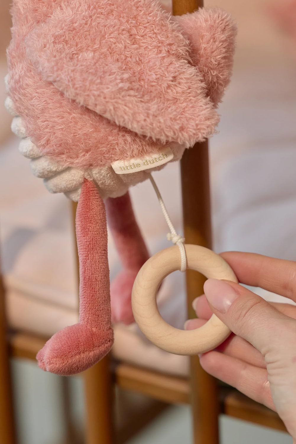 Little Dutch Spieluhr - Einschlafhilfe - Aufzieh-Spieluhr - Flamingo - für Babys ab der Geburt - Saf