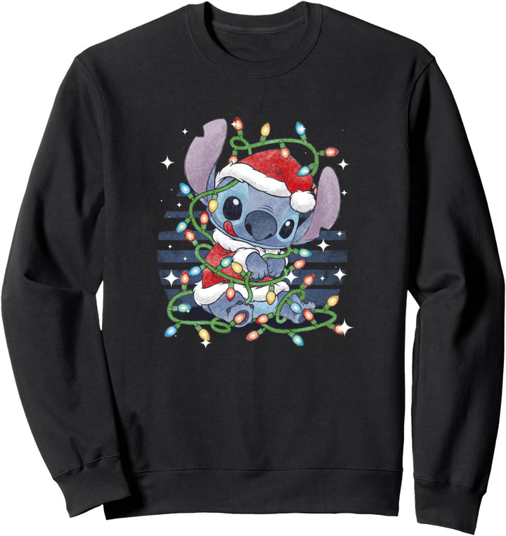 Disney Lilo & Stitch Weihnachten Tangled Lights Portrait Sweatshirt