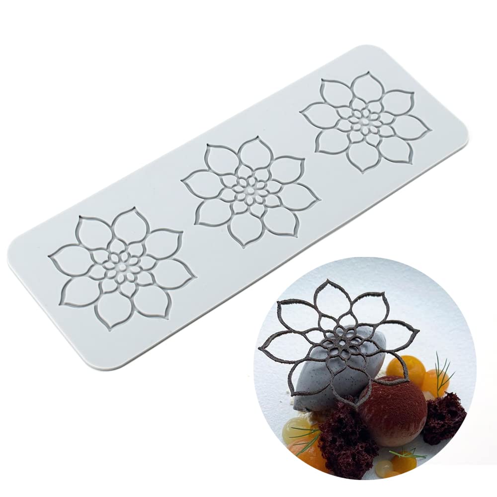 Silikon-Spitze-Matte, Zucker Craft Abdruckform essbare Kuchendekoration, 3 Löcher Mandala 3 Holes Ma
