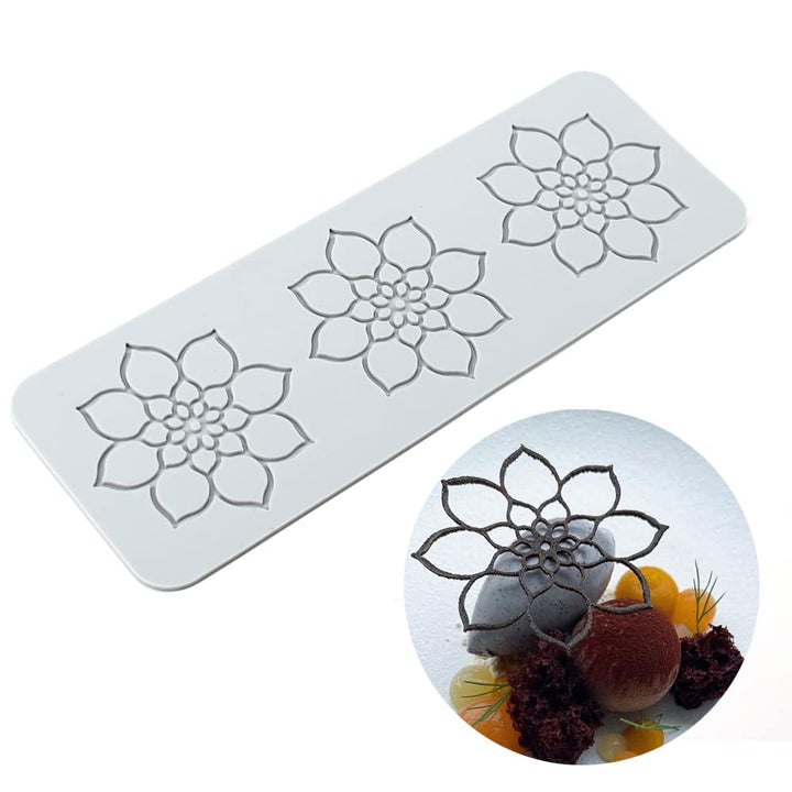 Silikon-Spitze-Matte, Zucker Craft Abdruckform essbare Kuchendekoration, 3 Löcher Mandala 3 Holes Ma