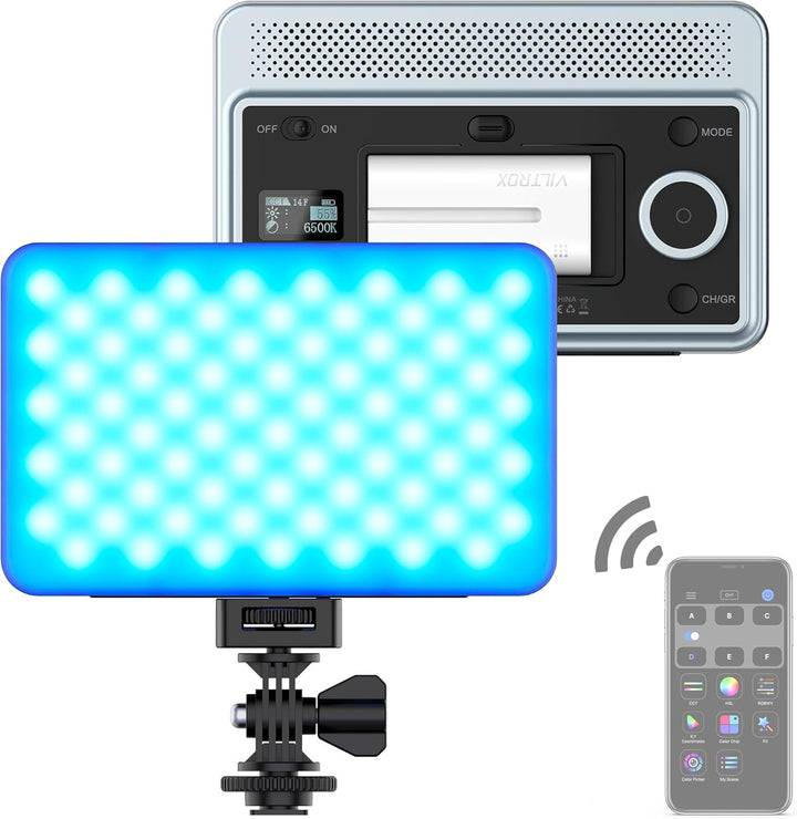 VILTROX RGB LED Panel Licht auf Kamera Fotografie Videolicht 2600K-6800K dimmbare Video Beleuchtung