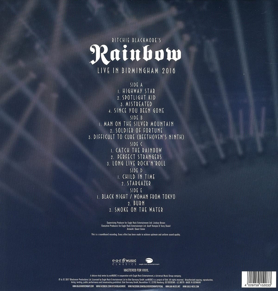 Live in Birmingham 2016, Vinyl