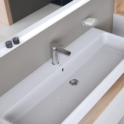 Duravit Wave Waschtischarmatur, Grösse S (Auslauf Höhe 77 mm), wassersparende Waschbecken Armatur (M