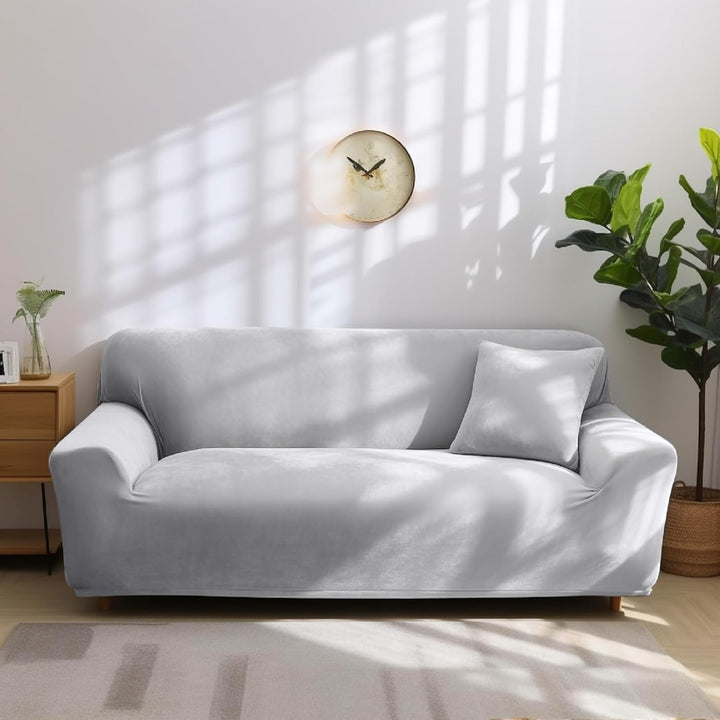 NAKIHOUSE Dicke Samt Sofa Überwürfe Sofabezug mit einem Kissenbezug, Superweicher Elastische Sofa Ab