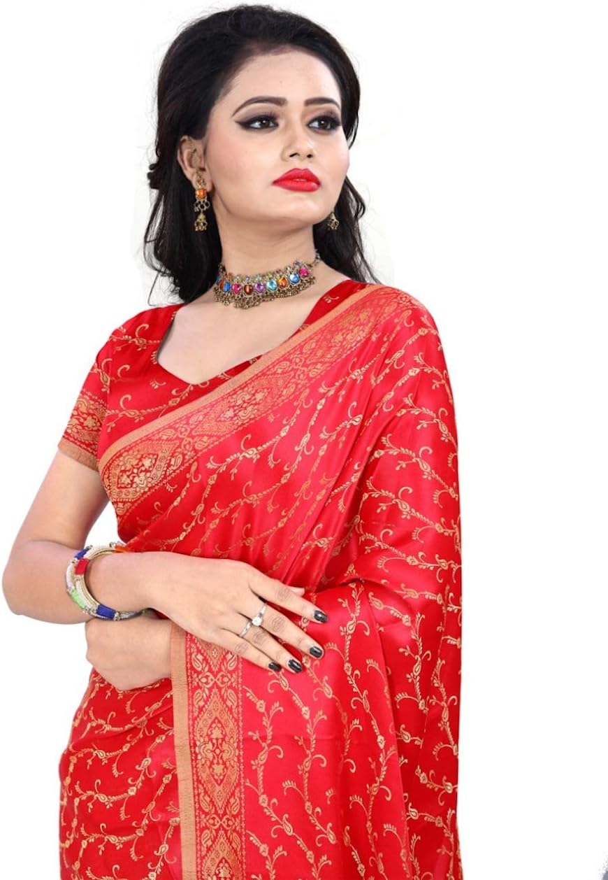 Trendofindia Bollywood Sari Kleid Rot CA103