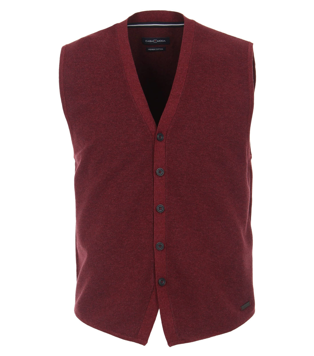 CASAMODA Herren Strickweste Uni M Weinrot, M Weinrot