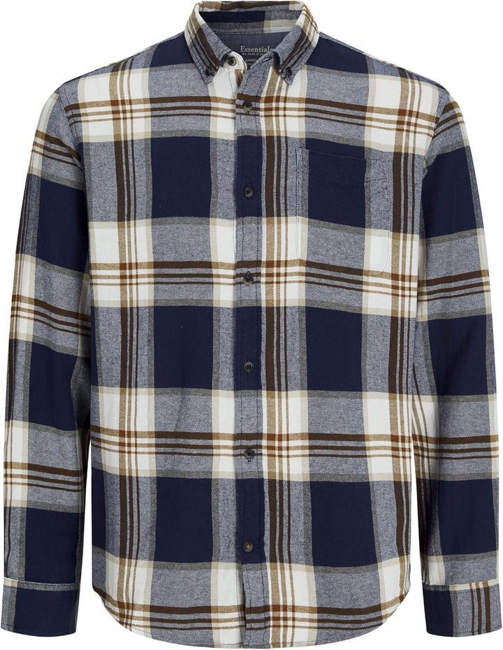 Jack & Jones Herren Jjeclassic Autumn Check Shirt Ls Sn Langarmhemd XS Canteen, XS Canteen
