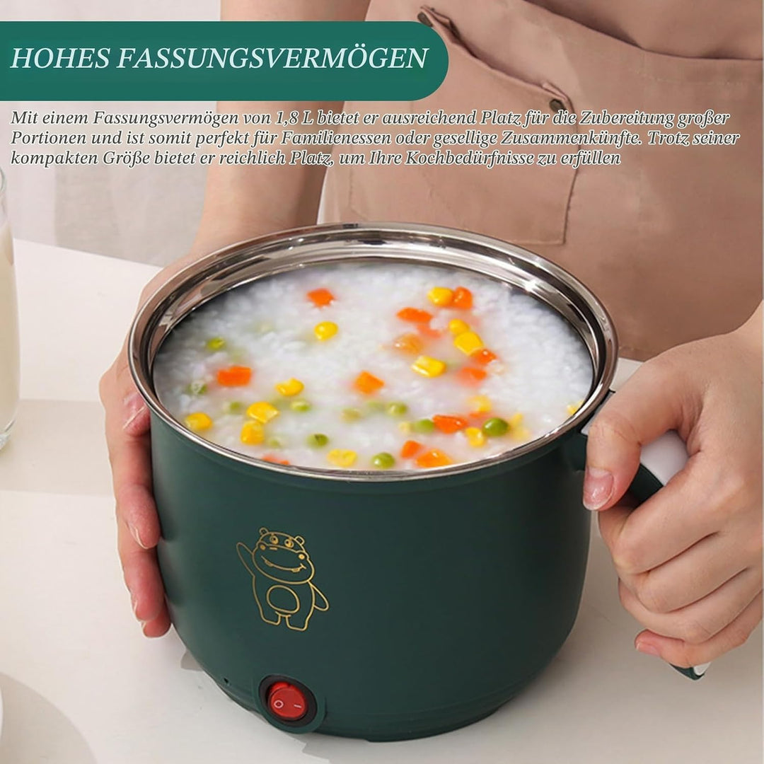 GOEDCH Mini Elektrischer Hot Pot: Tragbarer Elektrischer Mini-Hot Pot, Multifunktions Bratpfanne, El