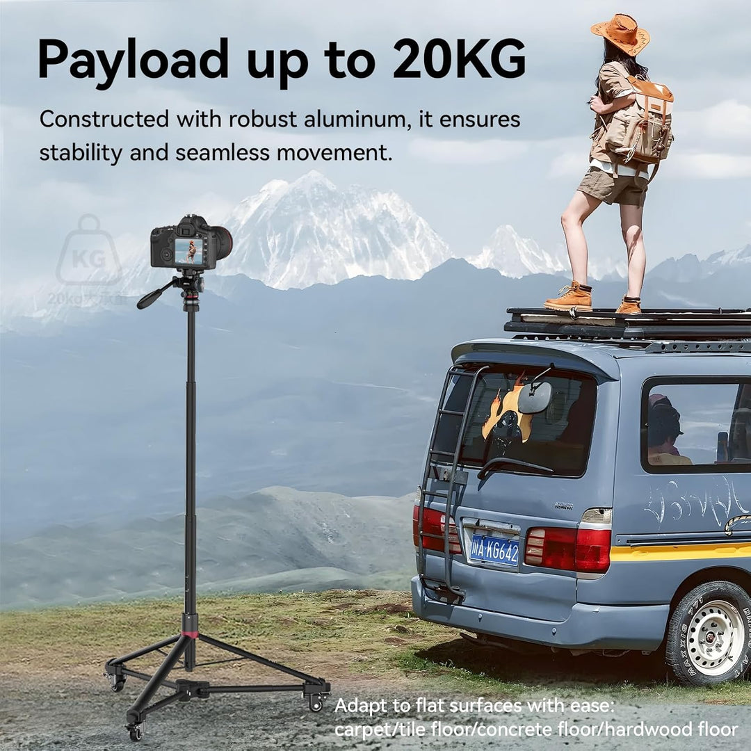 ULANZI AT02 Stativ Dolly, Einstellbare Beinlänge für AT01 Kamera Stative, Max. Belastung 20kg, AT02