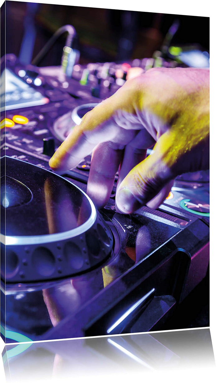 Pixxprint DJ Plattenteller, Cool Music, Format: 70x100 auf hochkantiges Leinwand, 70x100
