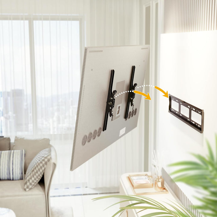 RICOO TV Wandhalterung Fernseher Neigbar Flach Slim für 37-80 Zoll, Universal TV Halterung R07, Fern