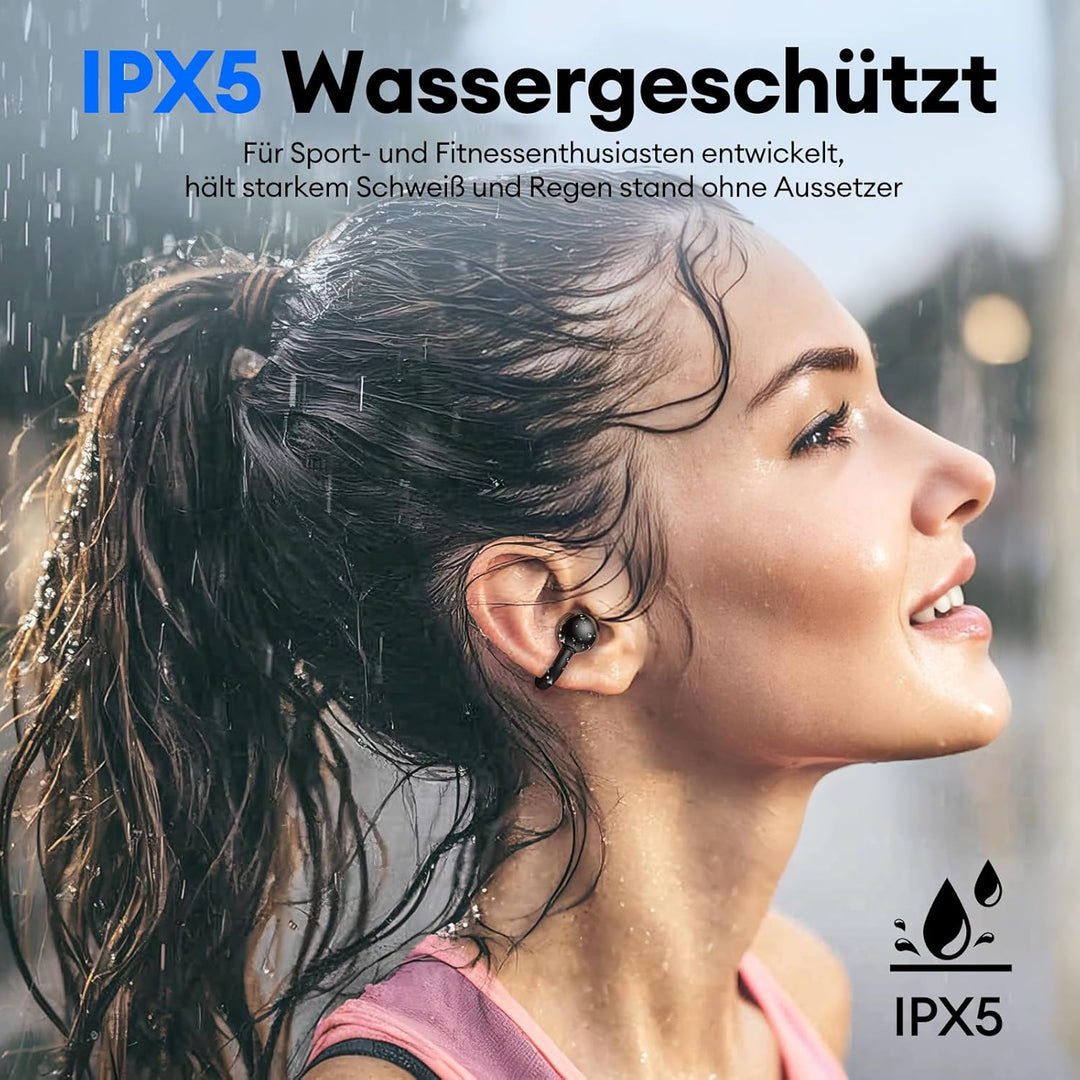 PAXA 2-in-1 Doppel-Set Clip On Kopfhörer Open Ear Kopfhörer Bluetooth 6.0 0ms Verzögerung, 140H Spie