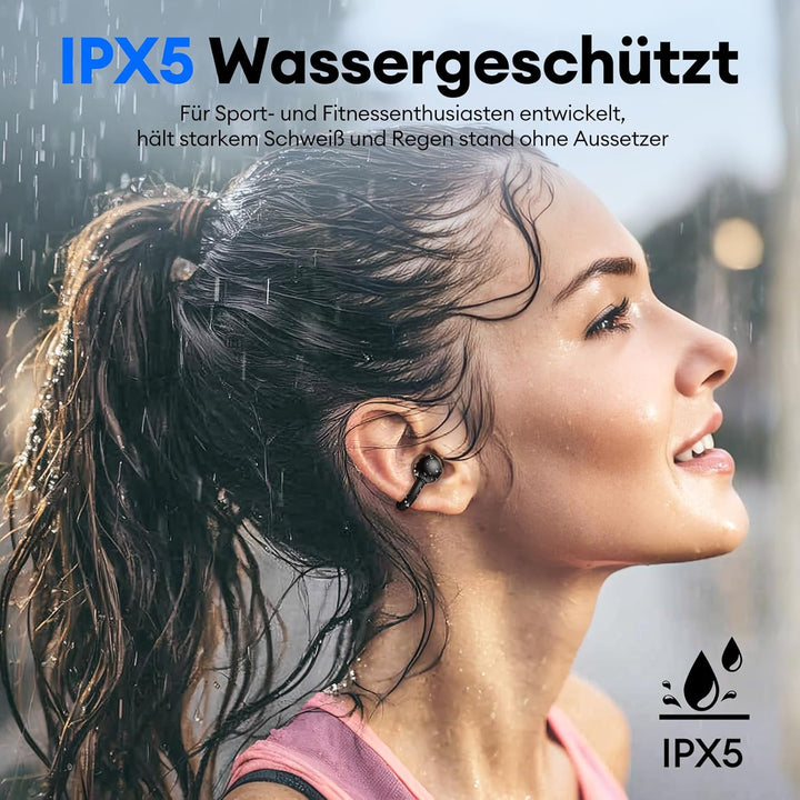 PAXA 2-in-1 Doppel-Set Clip On Kopfhörer Open Ear Kopfhörer Bluetooth 6.0 0ms Verzögerung, 140H Spie