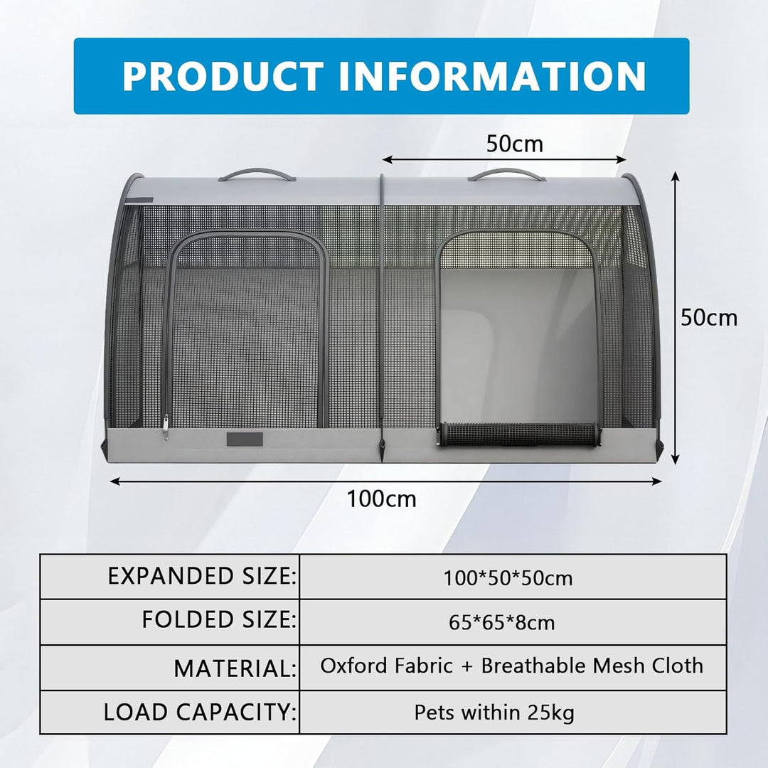 Flatbare Hundeautositz, Waschbares Katzentransportbox, Wasserdichter Hundetransportbox, Extra Stabil