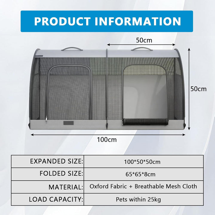 Flatbare Hundeautositz, Waschbares Katzentransportbox, Wasserdichter Hundetransportbox, Extra Stabil