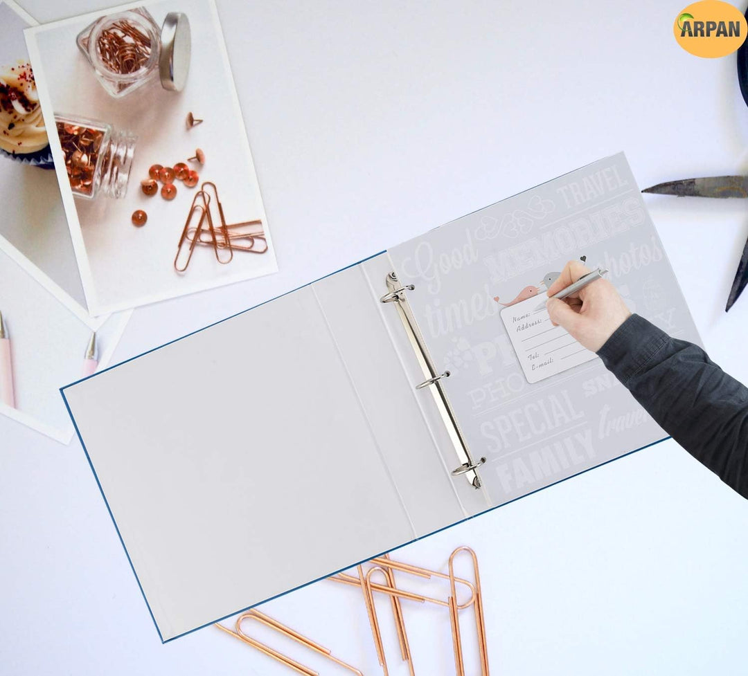 Arpan Ringbuch-Fotoalbum für 500 Fotos à 10 x 15 cm, Blau Einzelbett, Einzelbett