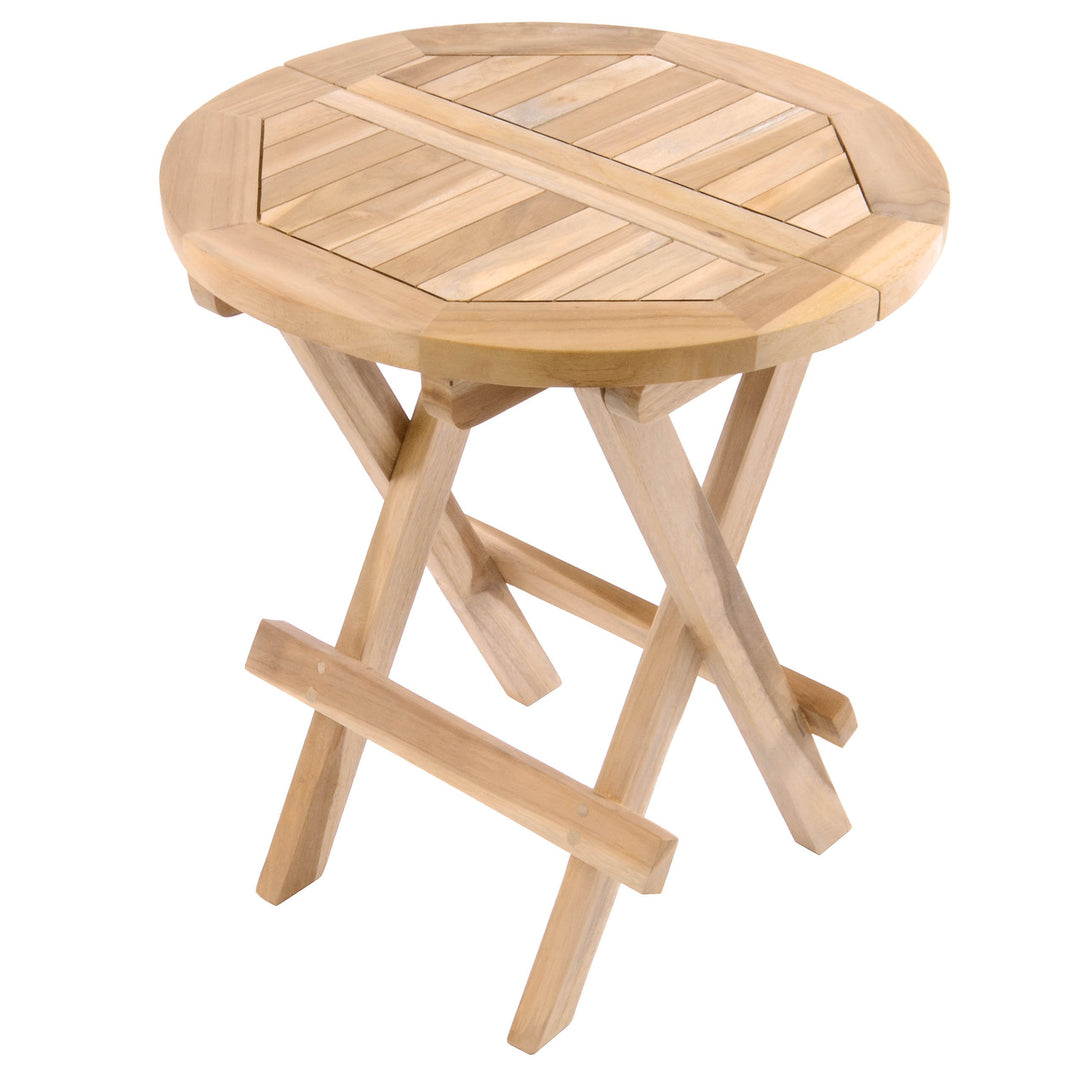 Divero Hocker Blumen-, Beistell-, Kinder-Tisch Garten Balkon Terrasse Teak-Holz klappbar behandelt u