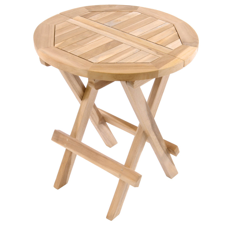 Divero Hocker Blumen-, Beistell-, Kinder-Tisch Garten Balkon Terrasse Teak-Holz klappbar behandelt u