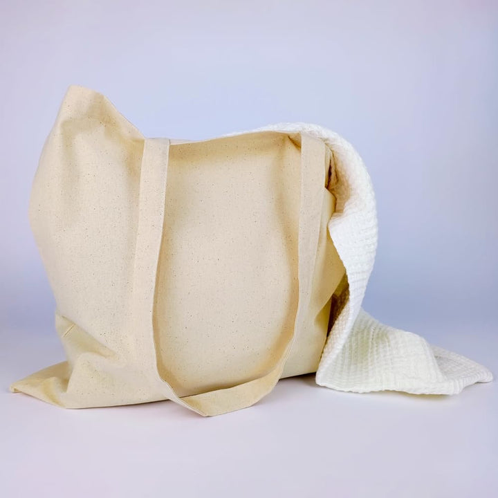 Cottonbagjoe | Baumwolltasche | Jutebeutel | unbedruckt | Querformat | Zwei Langen Henkeln | 45x42cm