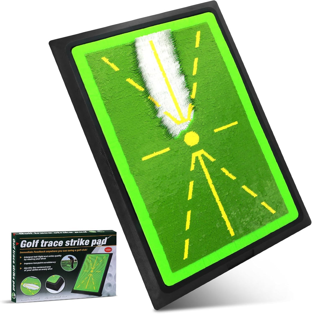 DULCE DOM Golf-Trainingsmatte mit Schwungbahn-Feedback | Indoor & Outdoor | rutschfeste Gummirücksei