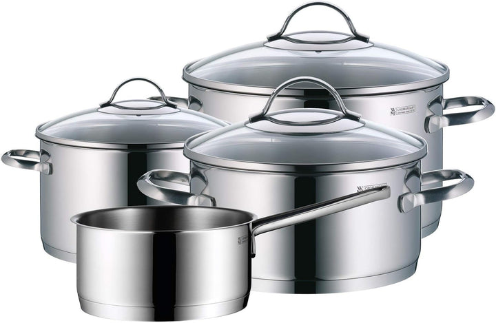 WMF Provence Plus Topfset Induktion 4-teilig, Kochtopf Set mit Glasdeckel, Cromargan Edelstahl polie