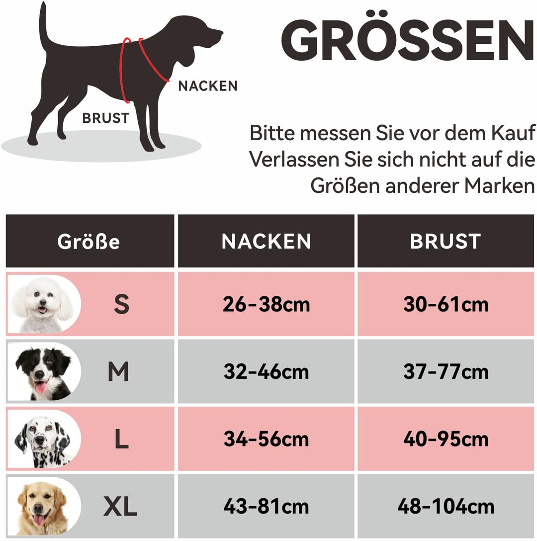 PHOEPET Verstellbares Sicherheitsgeschirr für mittlere und grosse Hunde mit gepolstertem Griff und r