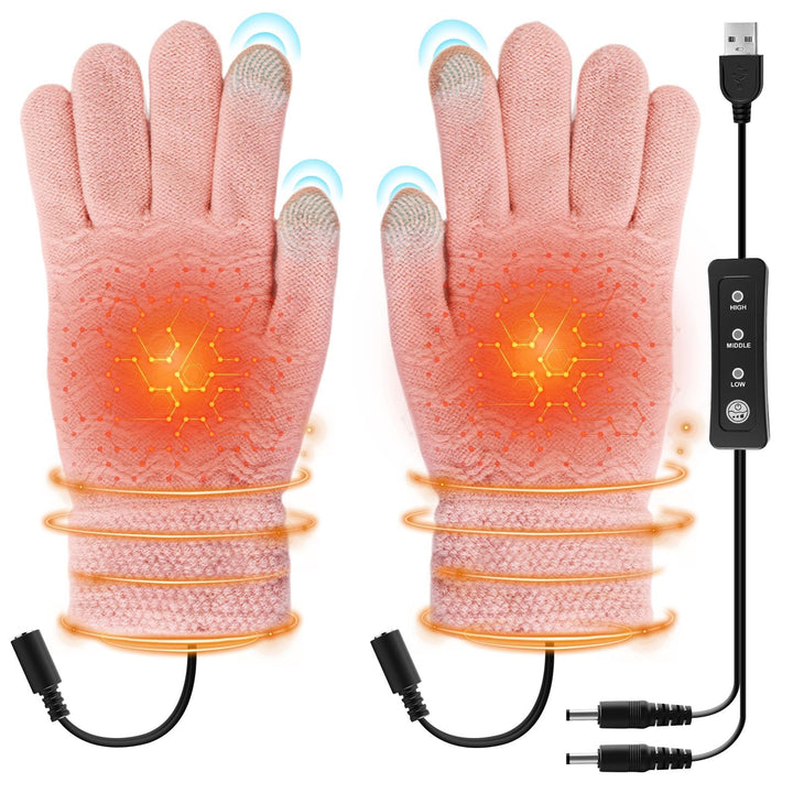 Beheizte Handschuhe mit USB, unter beheizten Handschuhen für Damen, wiederaufladbar, Touchscreen, ru