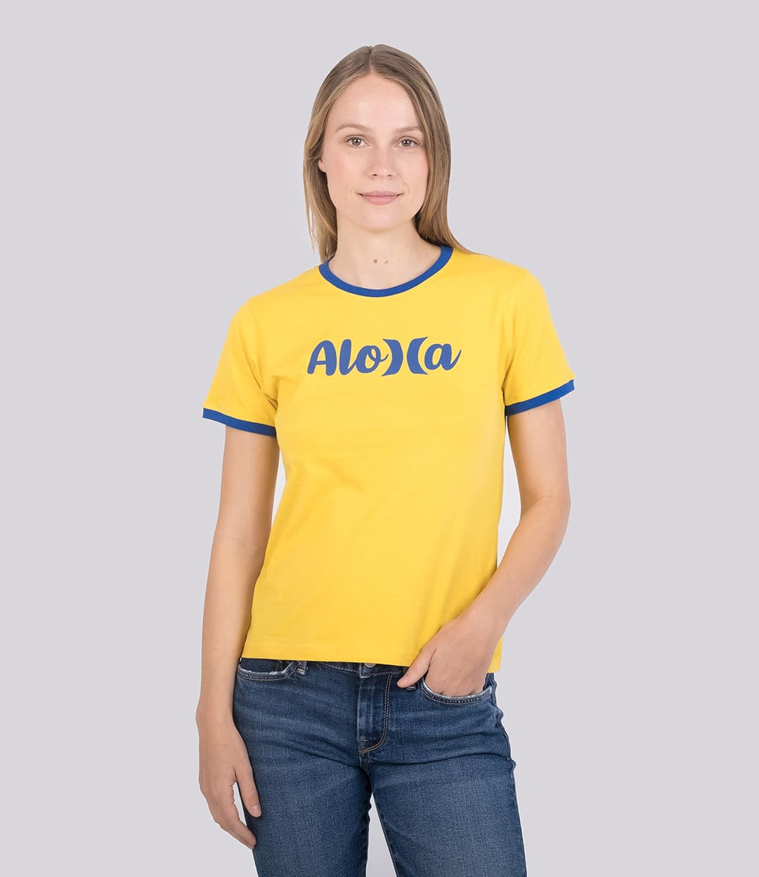 Hurley Damen W Oceancare Aloha Ss Tee T-Shirt L Sulphur, L Sulphur