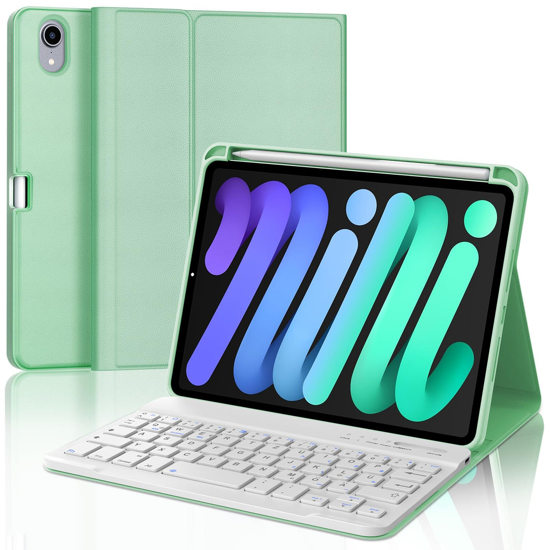 IVEOPPE Tastatur für iPad mini 7 (A17 pro) 2024 / Mini 6 2021, Hülle mit Tastatu Magnetisch Bluetoot