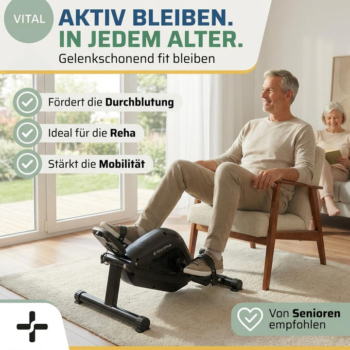 SportPlus | 2022 Modell | Beintrainer für zuhause &amp; Büro, Mini-Heimtrainer mit Magnet-Bremse &amp; 8 Wid
