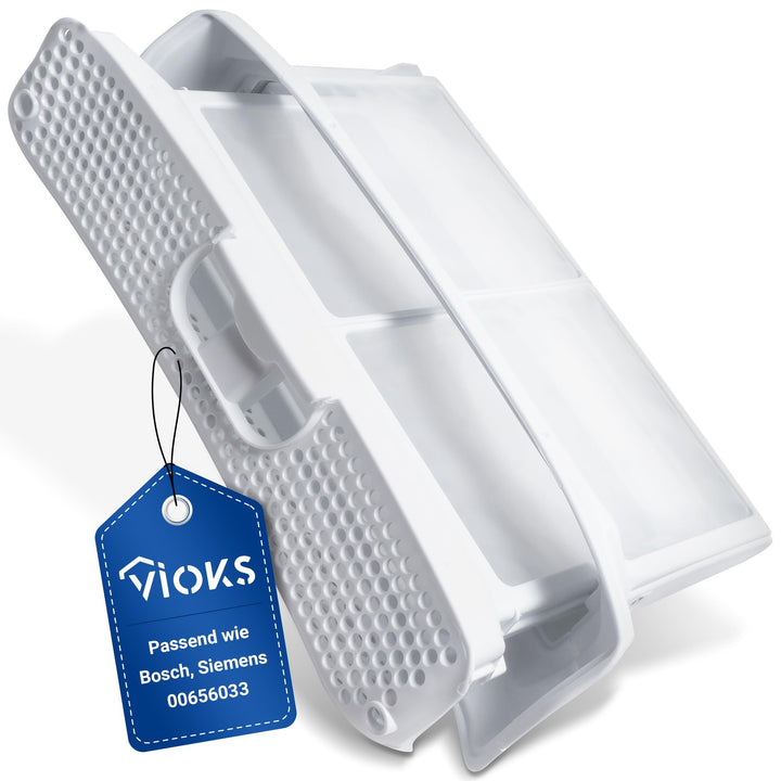 VIOKS Flusensieb Filter Filtertasche Ersatz für Flusensieb Siеmens Nеff Bosch 00656033 656033 - Weis