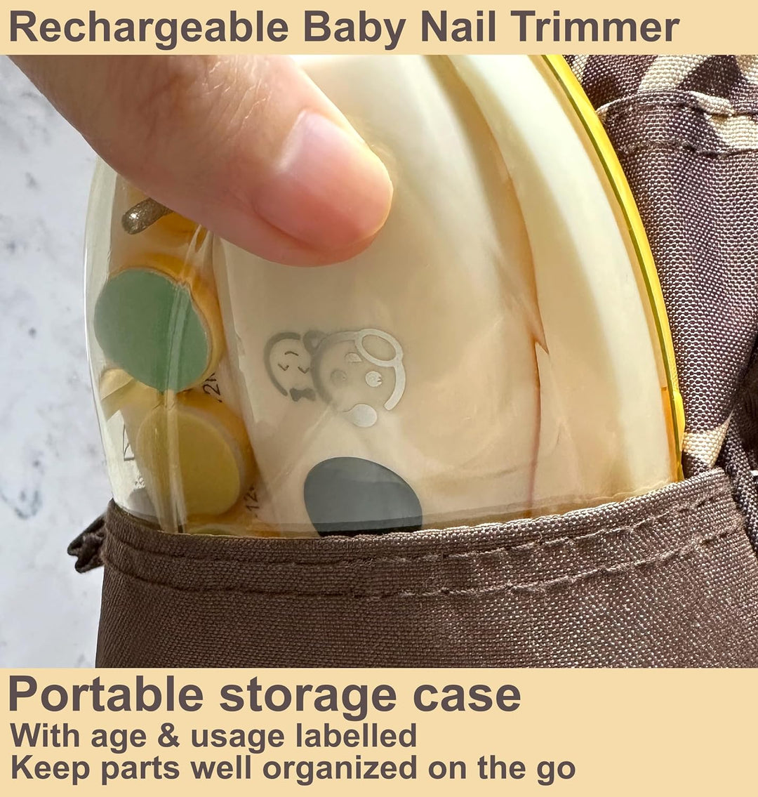 Wiederaufladbarer Baby-Nagelschneider 22 in 1, elektrische Nagelfeile, zusätzliche 13 Ersatzstücke,