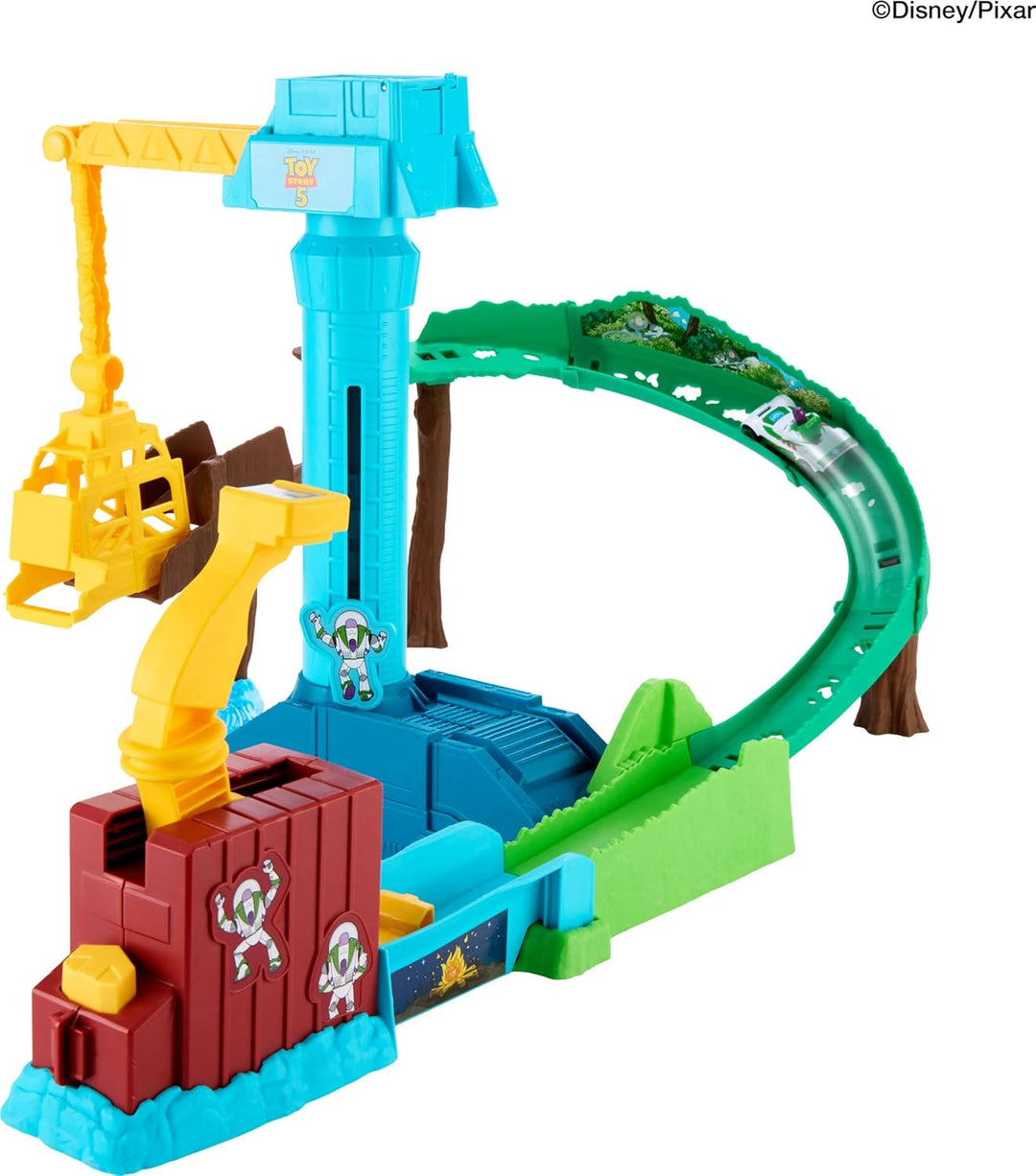 Hot Wheels Spielzeugauto Trackset, Disney Pixar Toy Story 5 Superstar Speeders Hi-Tech Buzz Lightyea