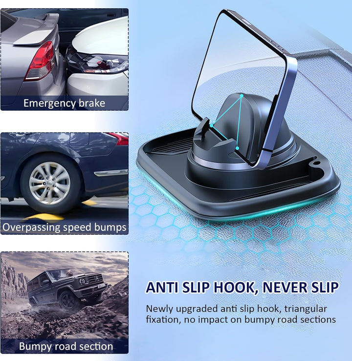 360° Drehbar Kfz-Handyhalterung, Universal Halterung Auto Silikon, Non-Slip Multifunktionales Telefo