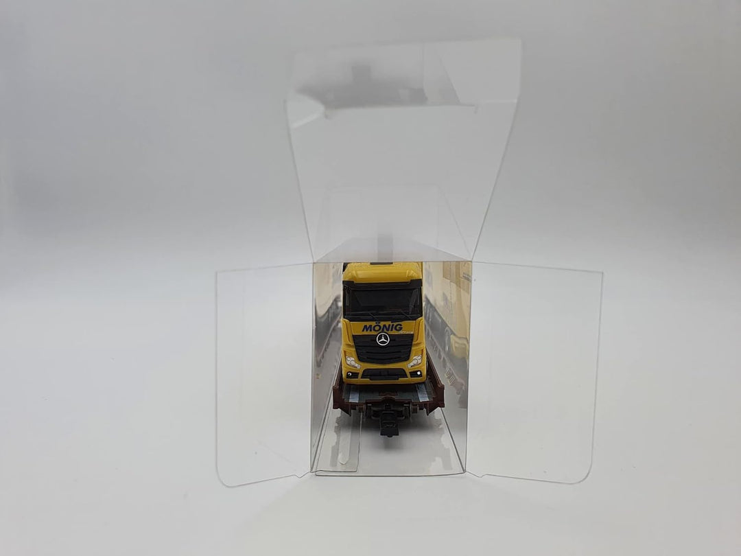 Marco's Trucks 20x Klarsichtverpackung Faltschachtel für Rollende Landstrasse RoLa Spur H0 250x40x55